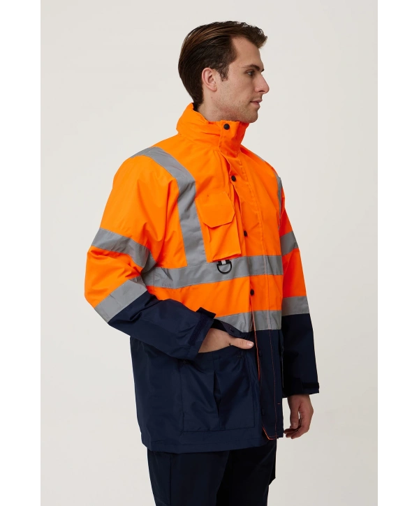 Eradium 5n1 Reflektörlü İş Güvenliği Parkası - Su Ve Rüzgar Geçirmez, Yüksek Görünürlüklü Kışlık Mont