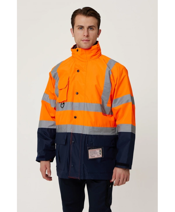 Eradium 5n1 Reflektörlü İş Güvenliği Parkası - Su Ve Rüzgar Geçirmez, Yüksek Görünürlüklü Kışlık Mont