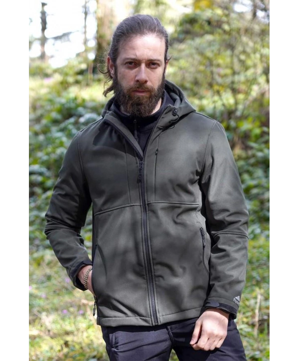 Fiyort Fy 350 Flam2 Softshell Mont Su Ve Rüzgar Geçirmez Outdoor Günlük Erkek Kapüşonlu Mont