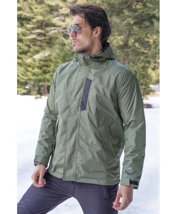 Fiyort Fy 76 Floyen Polarlı Su Geçirmez Outdoor Yağmurluk Mont – Erkek Kapüşonlu Ceket