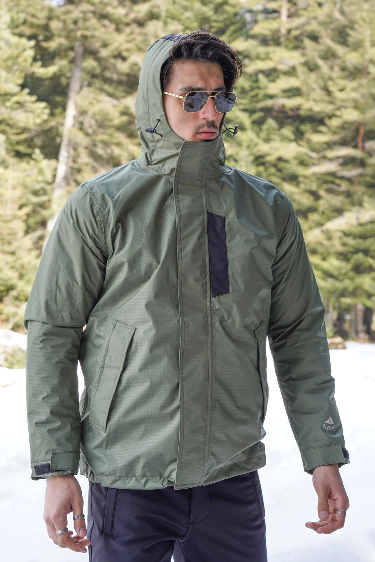 Fiyort Fy 76 Floyen Polarlı Su Geçirmez Outdoor Yağmurluk Mont – Erkek Kapüşonlu Ceket