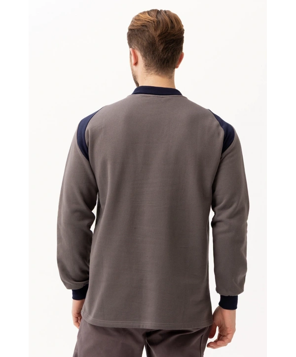 Flora Polo Yaka Sweatshirt - Uzun Kollu, Rahat Kesim, Pamuklu, Günlük Ve İş Kullanımı İçin