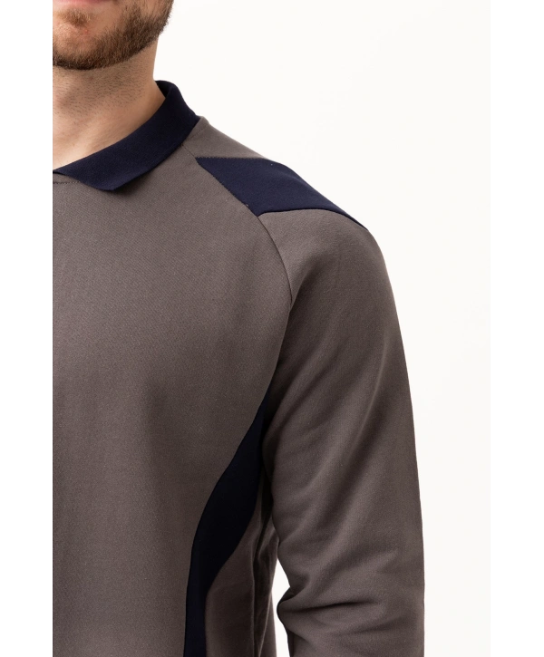 Flora Polo Yaka Sweatshirt - Uzun Kollu, Rahat Kesim, Pamuklu, Günlük Ve İş Kullanımı İçin