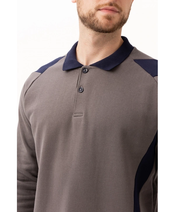 Flora Polo Yaka Sweatshirt - Uzun Kollu, Rahat Kesim, Pamuklu, Günlük Ve İş Kullanımı İçin