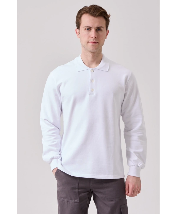 Galanthus Polo Sweat Erkek Uzun Kollu Pamuklu Sweatshirt İş Ve Günlük Kullanım İçin