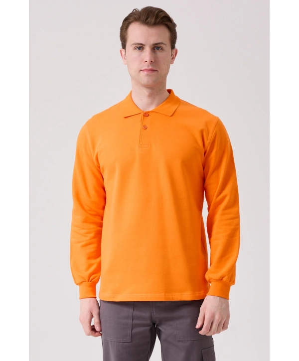 Galanthus Polo Sweat Erkek Uzun Kollu Pamuklu Sweatshirt İş Ve Günlük Kullanım İçin