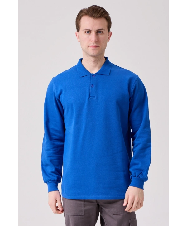 Galanthus Polo Sweat Erkek Uzun Kollu Pamuklu Sweatshirt İş Ve Günlük Kullanım İçin