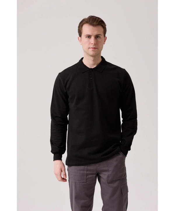 Galanthus Polo Sweat Erkek Uzun Kollu Pamuklu Sweatshirt İş Ve Günlük Kullanım İçin