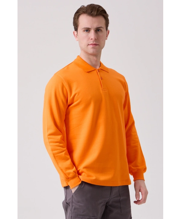 Galanthus Polo Sweat Erkek Uzun Kollu Pamuklu Sweatshirt İş Ve Günlük Kullanım İçin