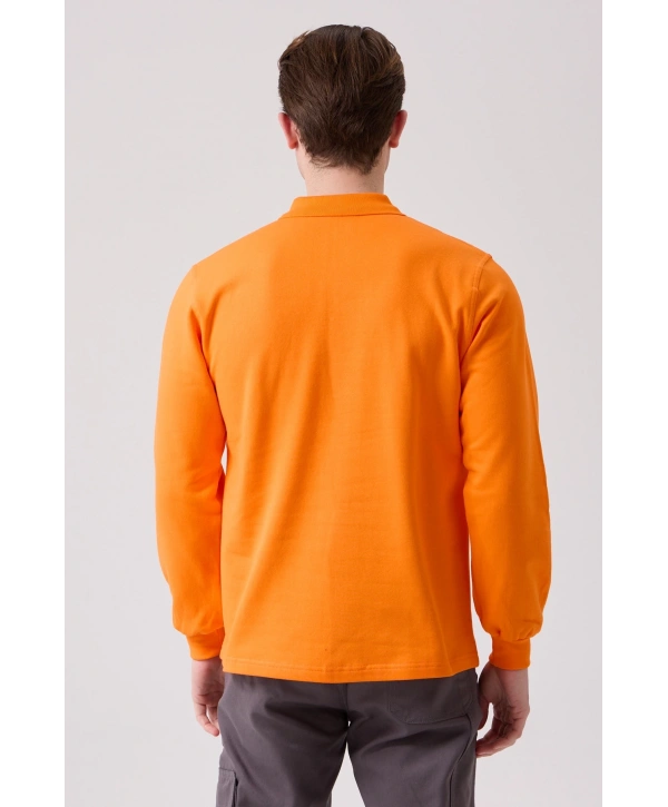 Galanthus Polo Sweat Erkek Uzun Kollu Pamuklu Sweatshirt İş Ve Günlük Kullanım İçin