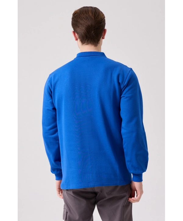 Galanthus Polo Sweat Erkek Uzun Kollu Pamuklu Sweatshirt İş Ve Günlük Kullanım İçin