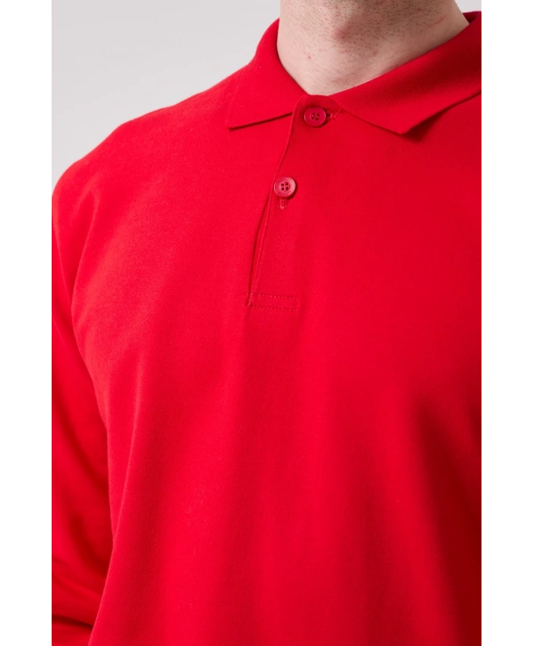 Galanthus Polo Sweat Erkek Uzun Kollu Pamuklu Sweatshirt İş Ve Günlük Kullanım İçin