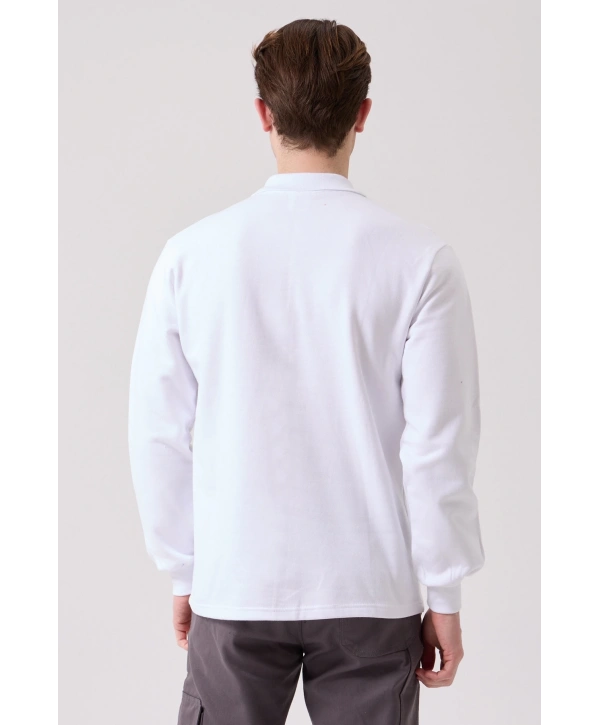 Galanthus Polo Sweat Erkek Uzun Kollu Pamuklu Sweatshirt İş Ve Günlük Kullanım İçin