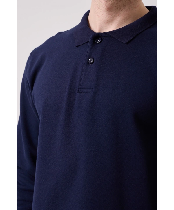 Galanthus Polo Sweat Erkek Uzun Kollu Pamuklu Sweatshirt İş Ve Günlük Kullanım İçin