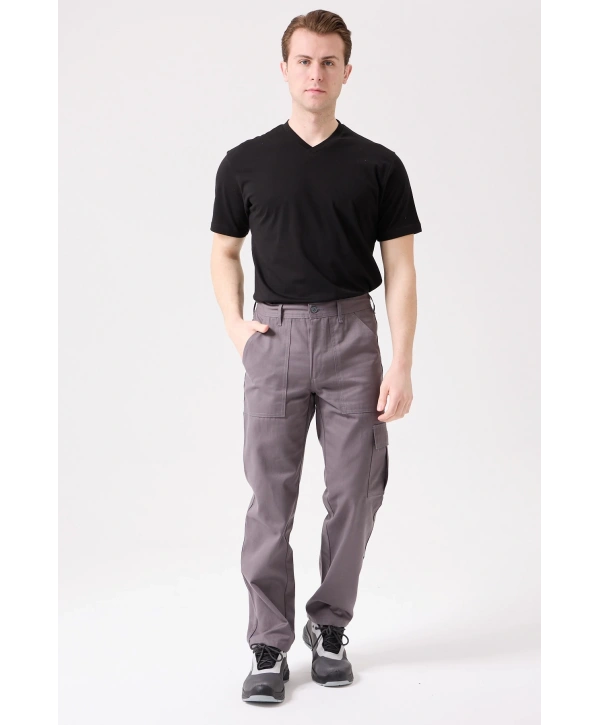 Galanthus Technic Pantolon Erkek Gri Kargo Cepli Rahat Kalıp Dayanıklı İş Pantolonu