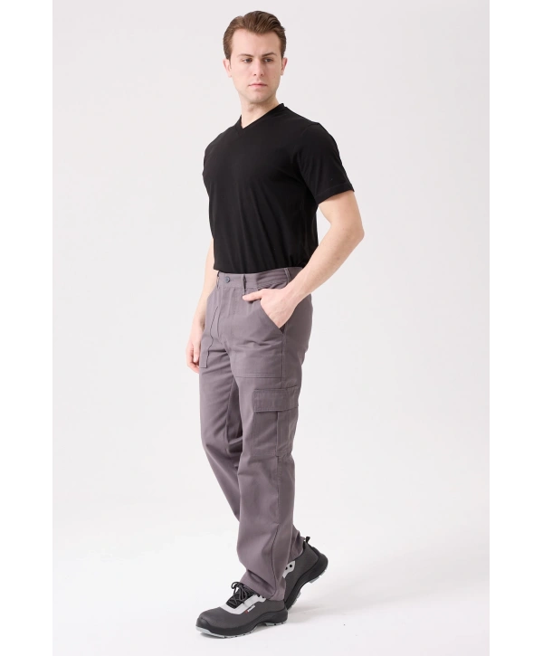 Galanthus Technic Pantolon Erkek Gri Kargo Cepli Rahat Kalıp Dayanıklı İş Pantolonu
