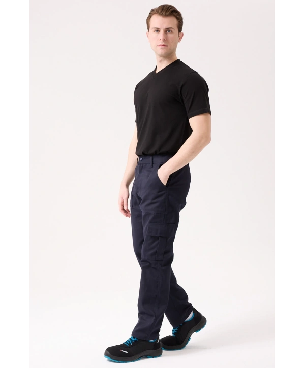 Galanthus Technic Pantolon Erkek Lacivert Kargo Cepli Rahat Kalıp Dayanıklı İş Pantolonu