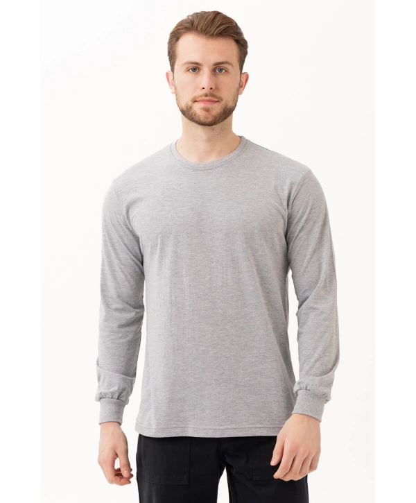 Gaura Gri Uzun Kollu Basic T-shirt | Rahat Ve Şık Tasarım | Günlük Kombinler İçin İdeal
