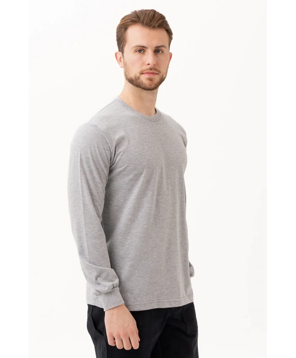 Gaura Gri Uzun Kollu Basic T-shirt | Rahat Ve Şık Tasarım | Günlük Kombinler İçin İdeal