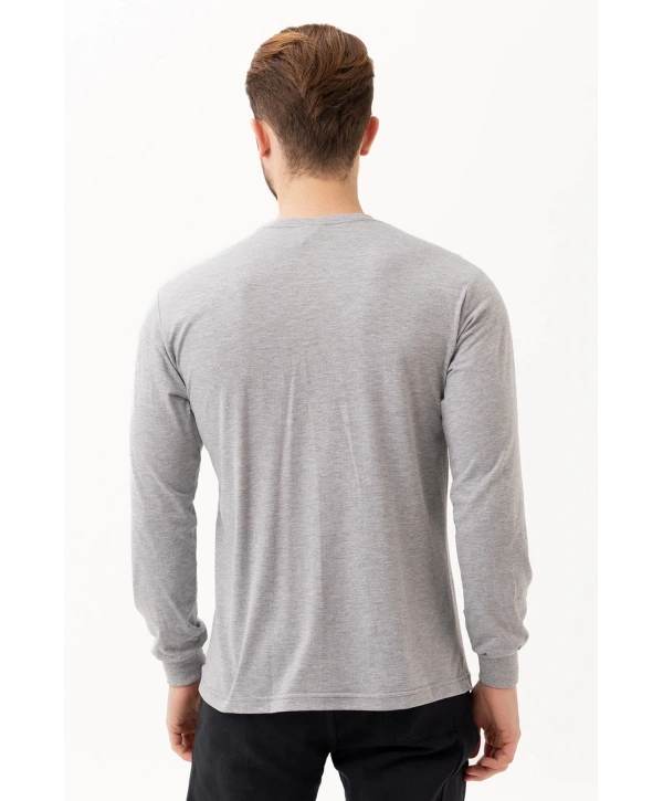 Gaura Gri Uzun Kollu Basic T-shirt | Rahat Ve Şık Tasarım | Günlük Kombinler İçin İdeal