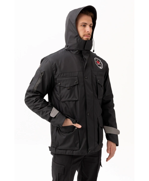 Güvenlik Kıyafeti Km Kaban Soğuk Havalara Dayanıklı Reflektörlü Kışlık Mont Modeli