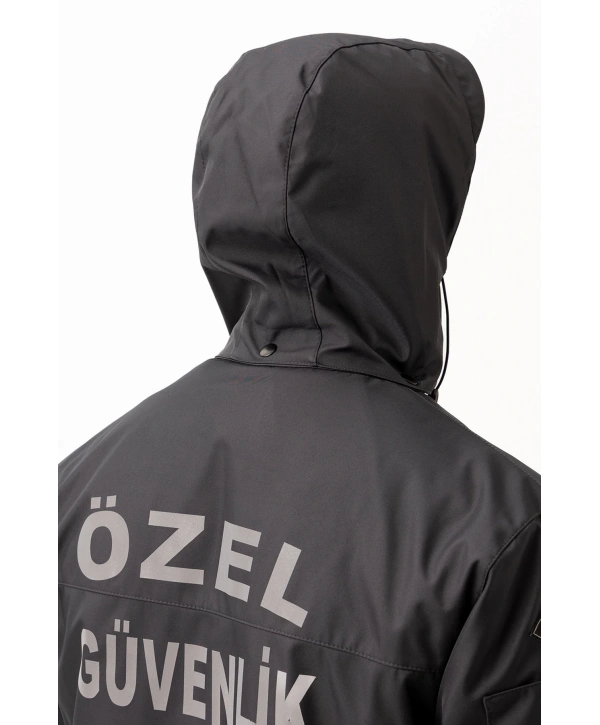 Güvenlik Kıyafeti Km Kaban Soğuk Havalara Dayanıklı Reflektörlü Kışlık Mont Modeli