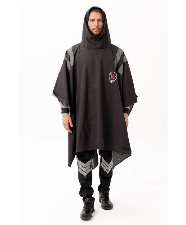 Güvenlik Kıyafeti Km Panço Su Geçirmez Reflektörlü Yağmurluk Kapüşonlu Korumalı Model