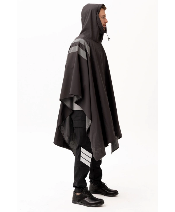 Güvenlik Kıyafeti Km Panço Su Geçirmez Reflektörlü Yağmurluk Kapüşonlu Korumalı Model