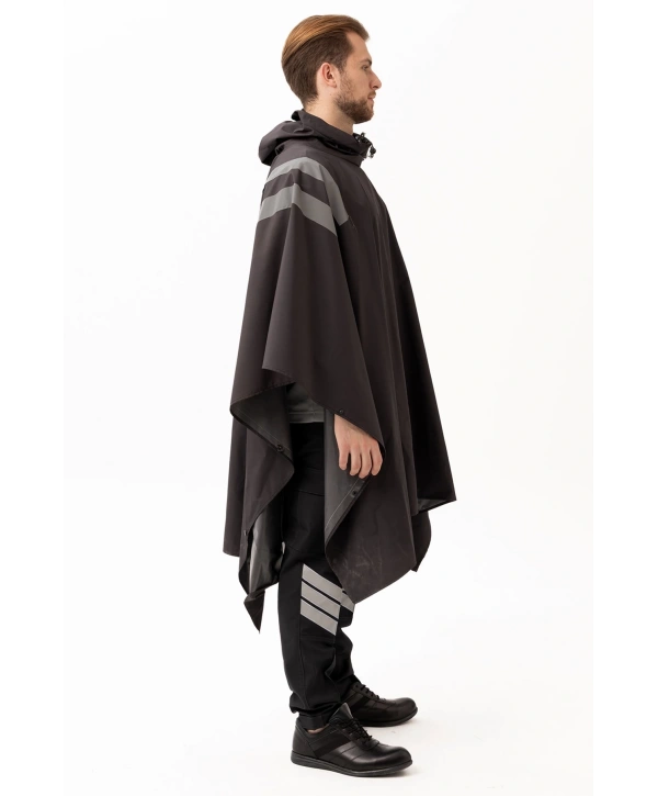 Güvenlik Kıyafeti Km Panço Su Geçirmez Reflektörlü Yağmurluk Kapüşonlu Korumalı Model