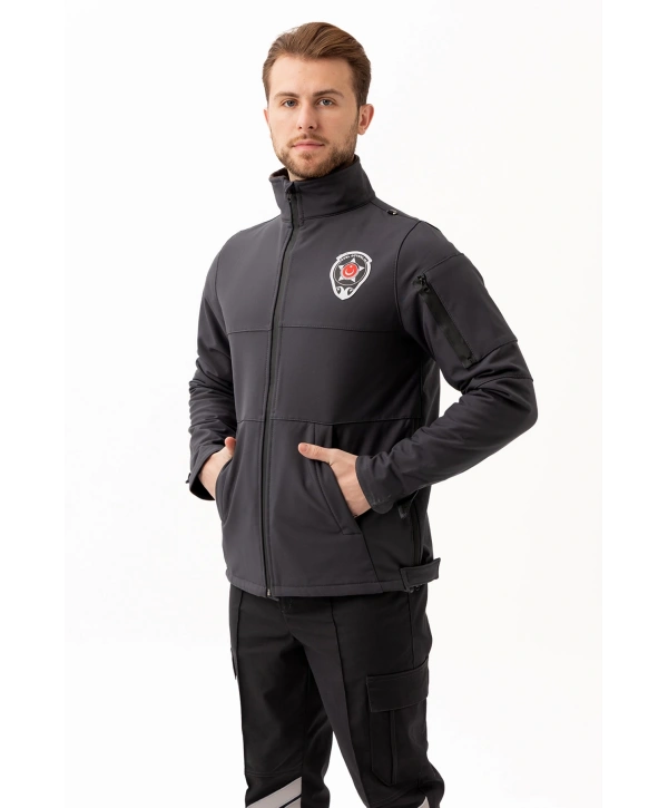 Güvenlik Kıyafetleri Km-softshell Mont Su Ve Rüzgar Geçirmez, Nefes Alabilen Özel Güvenlik Montu