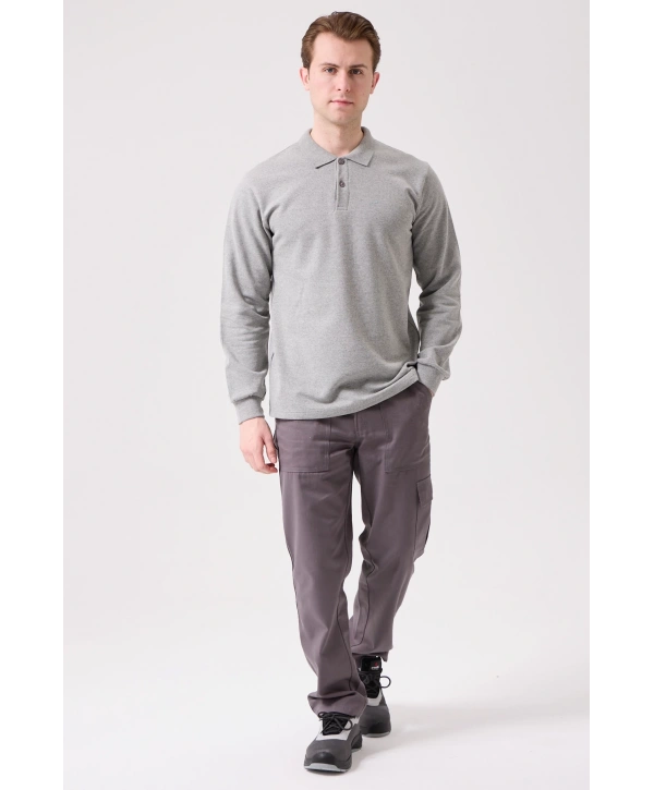 Herba Polo Sweat Erkek Uzun Kollu Pamuklu Sweatshirt İş Ve Günlük Kullanım İçin