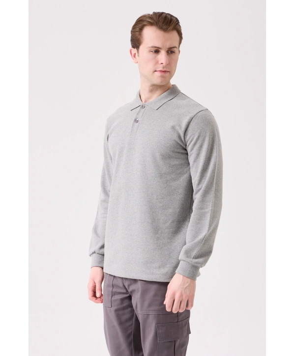 Herba Polo Sweat Erkek Uzun Kollu Pamuklu Sweatshirt İş Ve Günlük Kullanım İçin