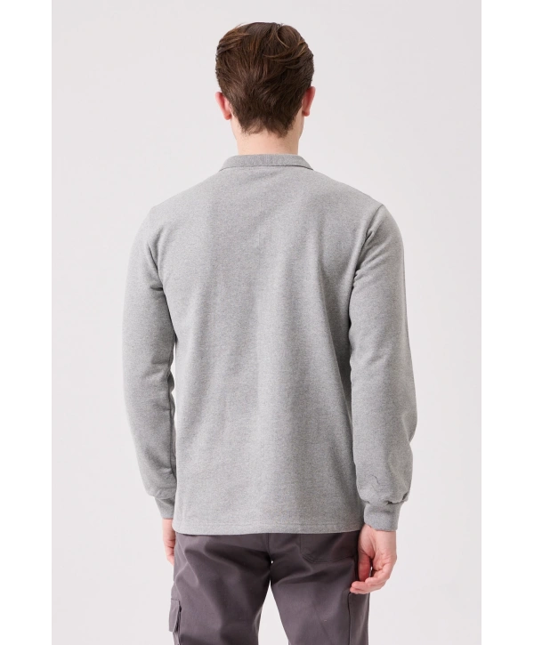 Herba Polo Sweat Erkek Uzun Kollu Pamuklu Sweatshirt İş Ve Günlük Kullanım İçin