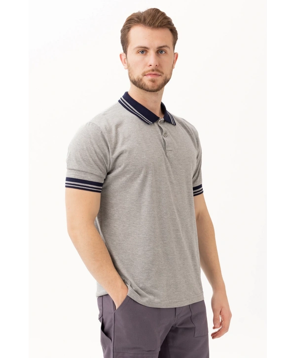 Hornet Polo Tişört - Şeritli Yaka Ve Kol Detaylı Erkek Polo Tişört Şık Tasarım
