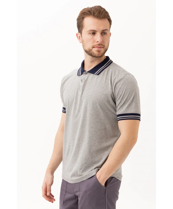 Hornet Polo Tişört - Şeritli Yaka Ve Kol Detaylı Erkek Polo Tişört Şık Tasarım