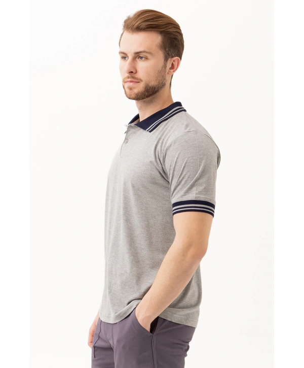 Hornet Polo Tişört - Şeritli Yaka Ve Kol Detaylı Erkek Polo Tişört Şık Tasarım
