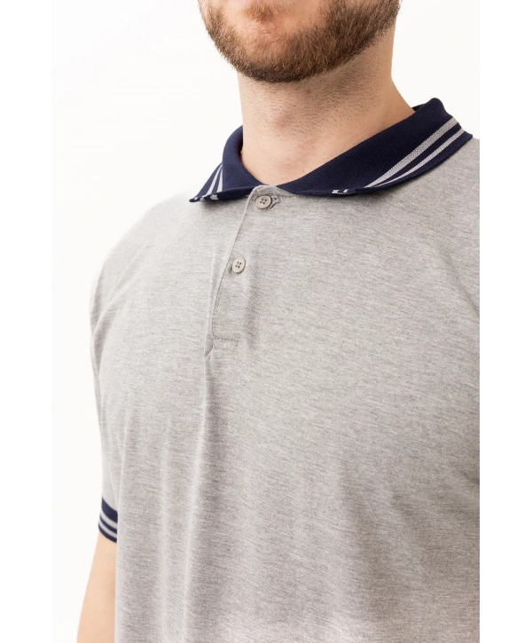 Hornet Polo Tişört - Şeritli Yaka Ve Kol Detaylı Erkek Polo Tişört Şık Tasarım