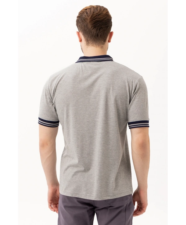 Hornet Polo Tişört - Şeritli Yaka Ve Kol Detaylı Erkek Polo Tişört Şık Tasarım