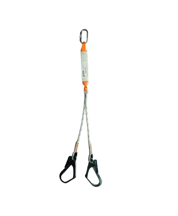 Karam Ka 341 Çift Kollu Şok Emici – Y-fork Halatlı, Düşüş Durdurucu Lanyard, Karabinalı Emniyet Bağlantısı