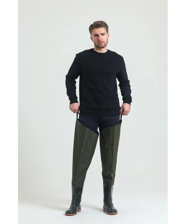 Kasık Çizme İkç 1650 Su Geçirmez Dayanıklı Av Ve Balıkçı Çizmesi Haki Renk