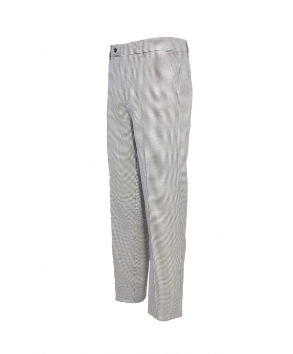 Kazayağı Desenli Klasik Flato Cepli Erkek Pantolon İş Ve Genel Kullanım