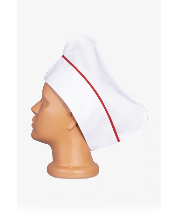 Libani Aşçı Kepi Beyaz-kırmızı