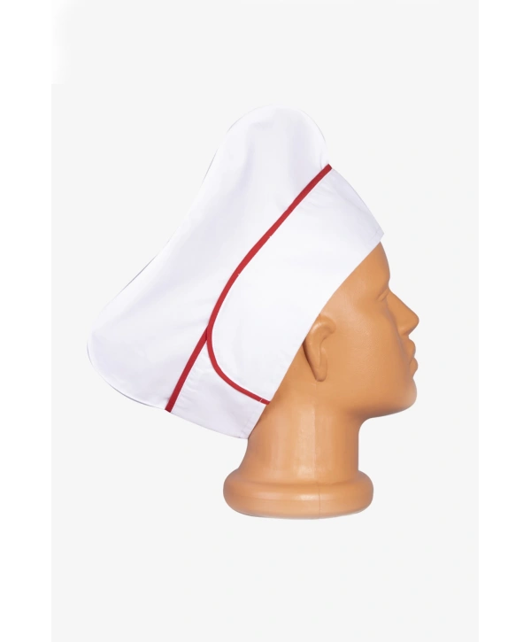 Libani Aşçı Kepi Beyaz-kırmızı