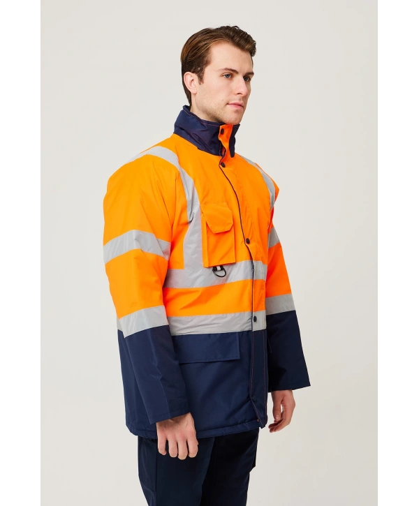 Linum Reflektörlü İş Güvenliği Parkası - Su Ve Rüzgar Geçirmez, Yüksek Görünürlüklü Kışlık Mont