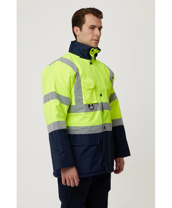 Linum Reflektörlü İş Güvenliği Parkası - Su Ve Rüzgar Geçirmez, Yüksek Görünürlüklü Kışlık Mont