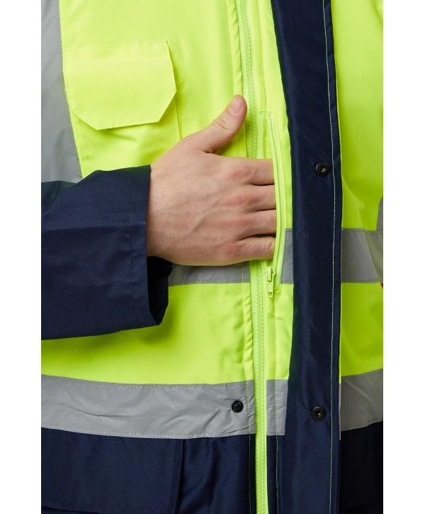 Linum Reflektörlü İş Güvenliği Parkası - Su Ve Rüzgar Geçirmez, Yüksek Görünürlüklü Kışlık Mont