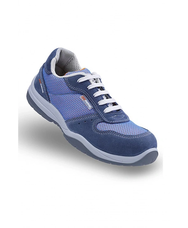 Mekap Havai Rmk 10 S1 Süet Deri Çelik Burunlu Mavi İş Ayakkabısı Antistatik Kaymaz Hafif Model