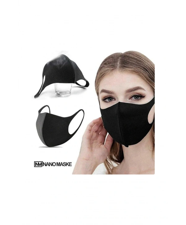 Nano Steril Siyah Yüz Maskesi Yüksek Filtrasyon Ve Şık Tasarım
