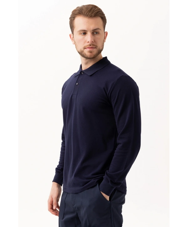 Padus %100 Pamuk Polo Yaka Uzun Kollu T-shirt Şık Ve Konforlu İş Ve Genel Kullanım