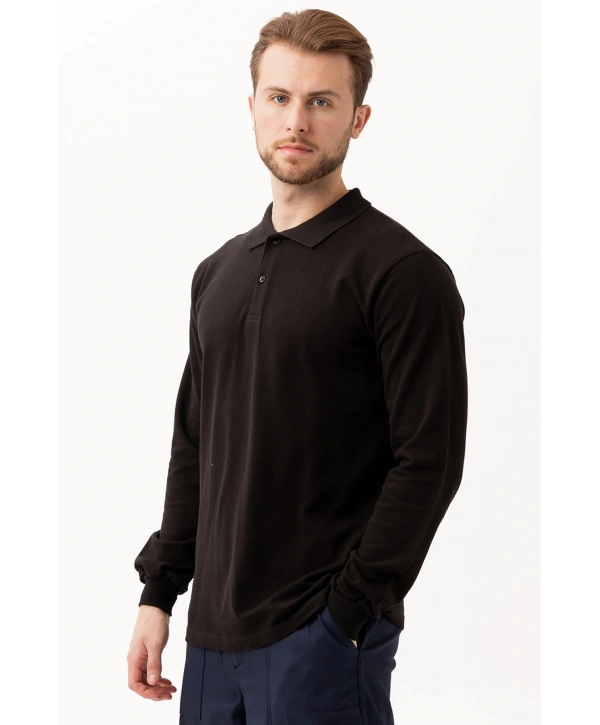 Padus %100 Pamuk Polo Yaka Uzun Kollu T-shirt Şık Ve Konforlu İş Ve Genel Kullanım